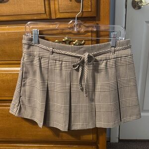 Hollister Checkered Brown Mini Skirt